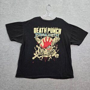 Five Finger Death Punch Megadeath Men Shirt 2XL Black‎ Tour Fire From The Gods